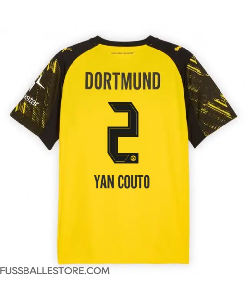 Günstige Borussia Dortmund Yan Couto #2 Heimtrikot 2025-26 Kurzarm Günstige Borussia Dortmund Yan Couto #2 Heimtrikot 2025-26 Kurzarm